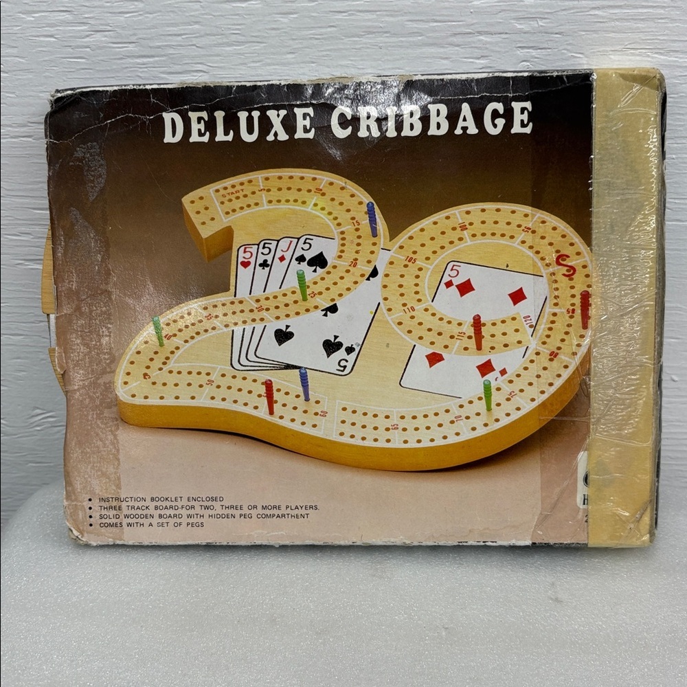 Deluxe 29 Cribbage Hardwood Cribbage Board Vintage - Picture 5 of 7